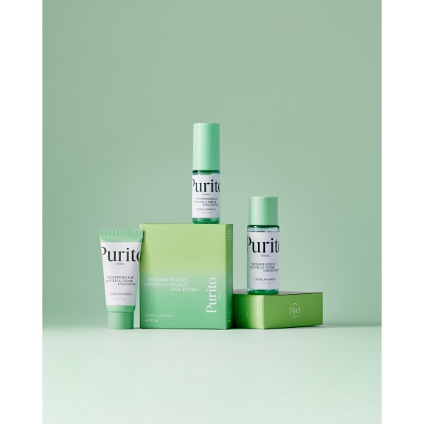 Набор средств с центеллой без эфирных масел Purito Seoul Wonder Releaf Centella Mini Kit Unscented