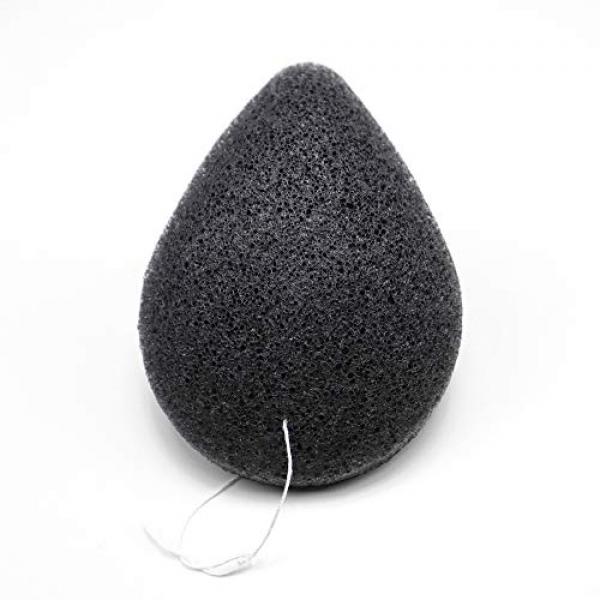 Спонж конняку с древесным углем PURITO Bamboo Charcoal Konjac Sponge